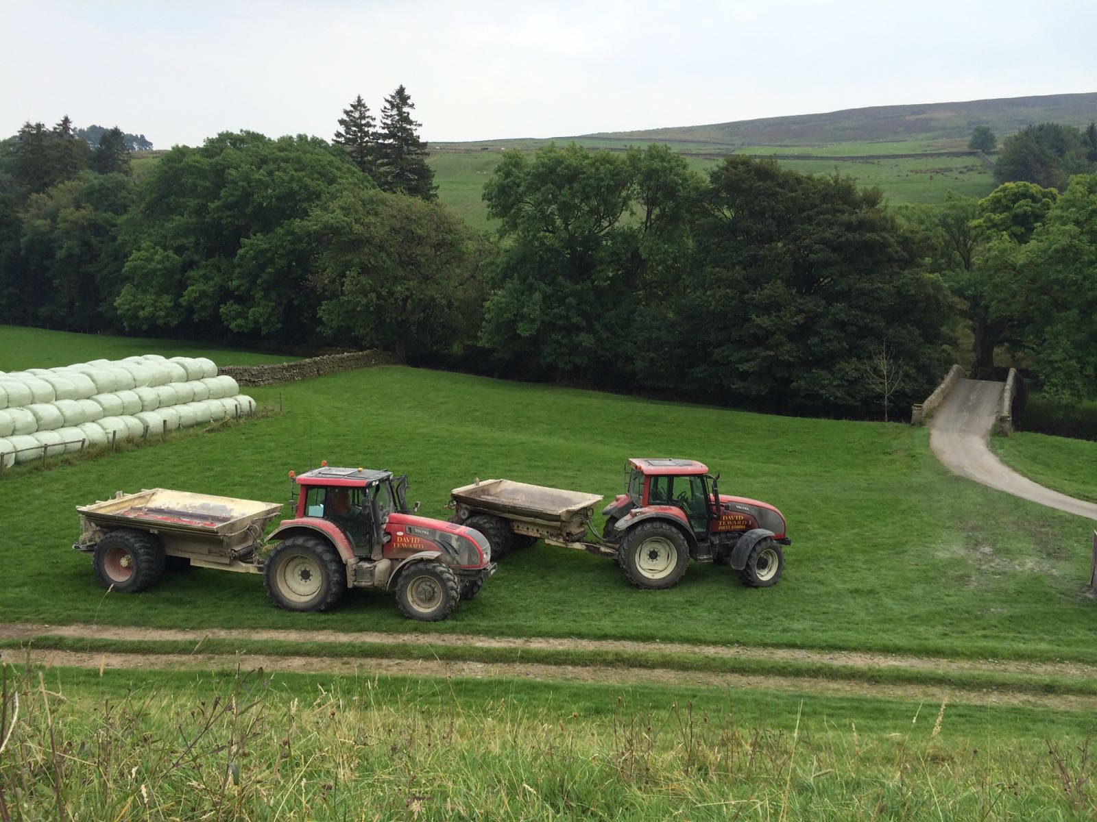 Lime spreading in County Durham